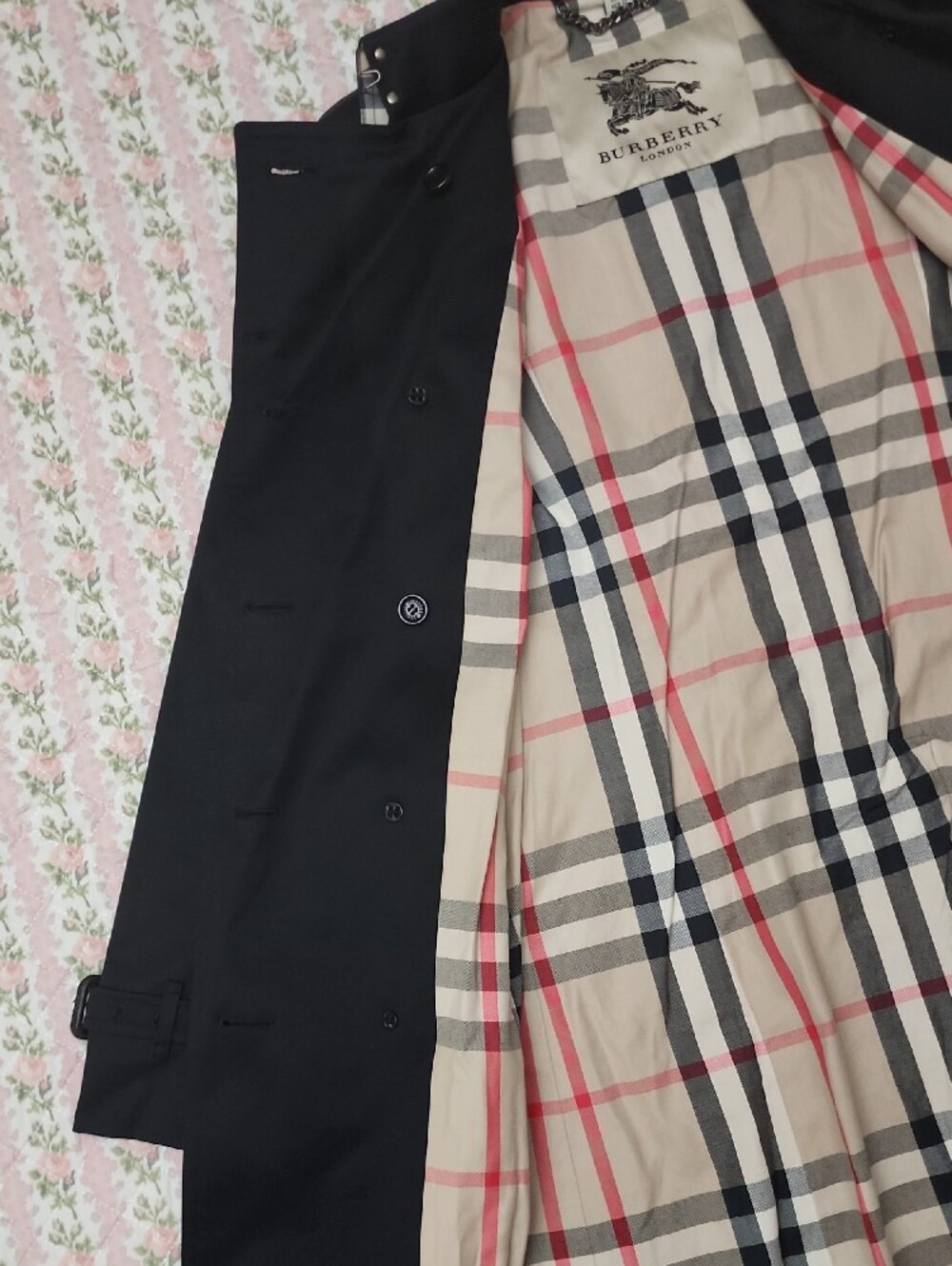 Burberry London Kensington Black Double-Breasted Trench Coat US 2 UK 4 ITA 36 - Picture 5 of 13